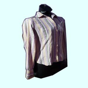 Medium Color-Block Button-Down Top from Dress Barn